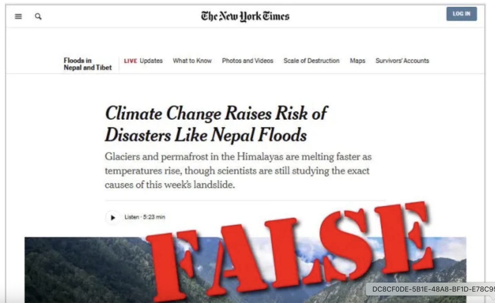 Nepal-flommen:Skyldes ikke klimaet!