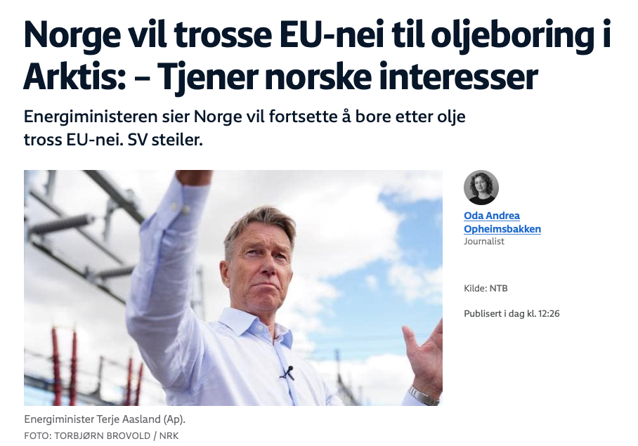 Støre: «Drill baby, drill!» Verden takker.